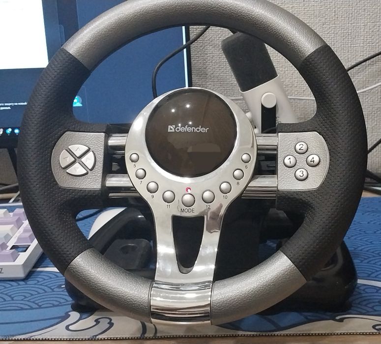 Руль Defender Forsage GTR (чёрный) — б/у, отличное состояние
