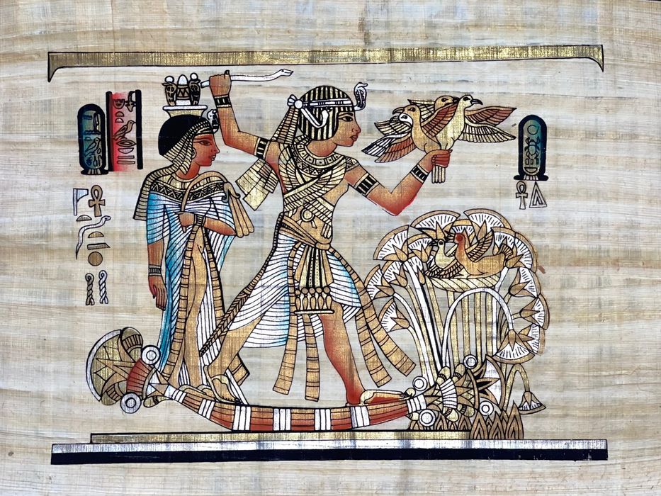 Papirus autentic handmade praf aur culori vii stampila originalitate