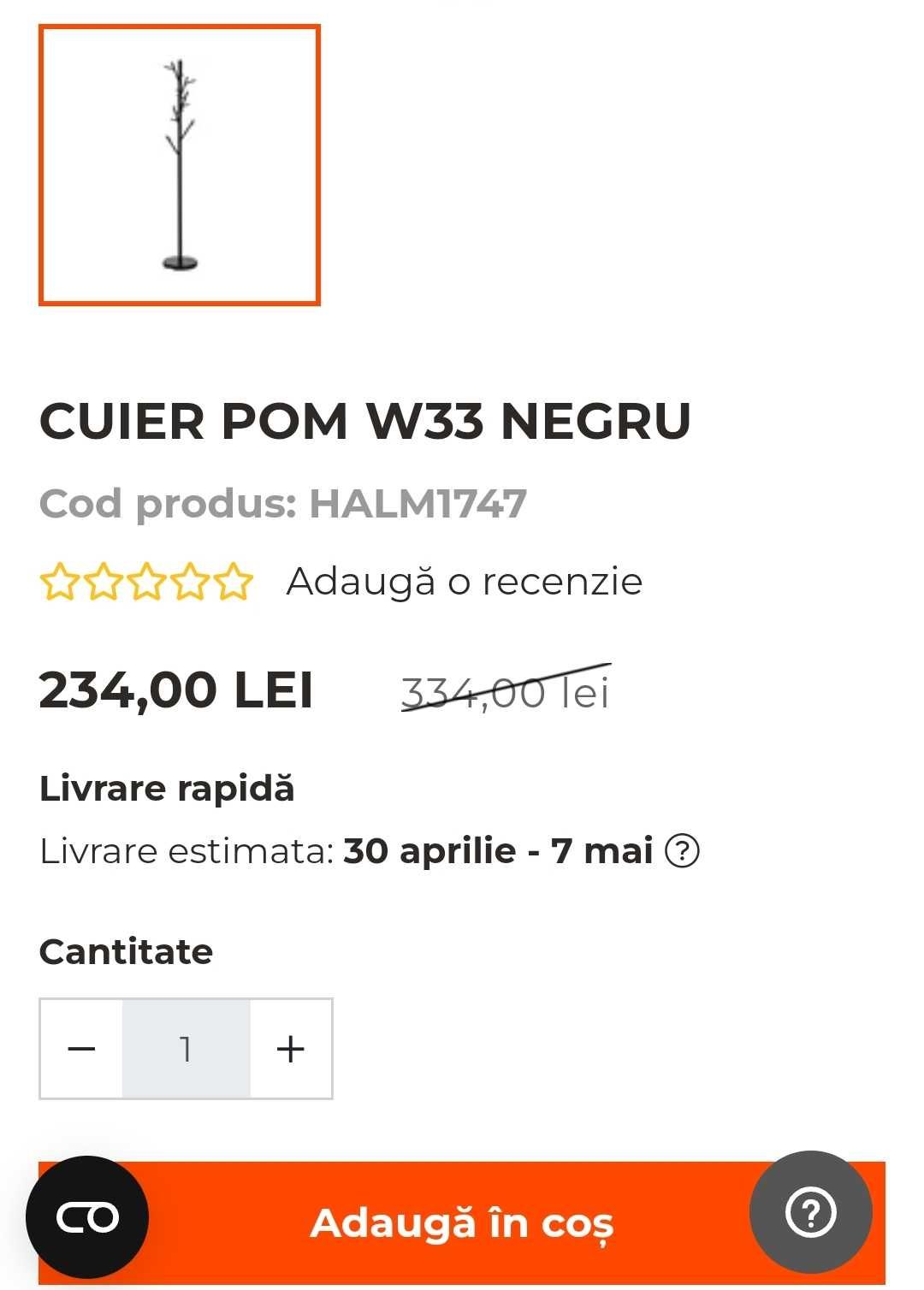 Cuier - metalic negru