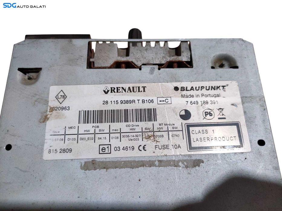 Unitate Radio CD Player Blaupunkt Renault Megane 3 2008 - 2016 Cod 7649189391 [L5592]