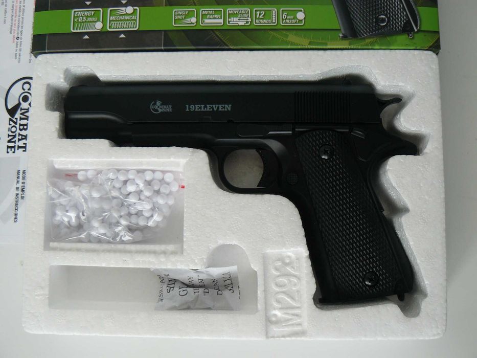 Pistol Airsoft 19 ELEVEN COLT,Nou,Pe Arc,Combat Zone,Metal Slide,0.55J