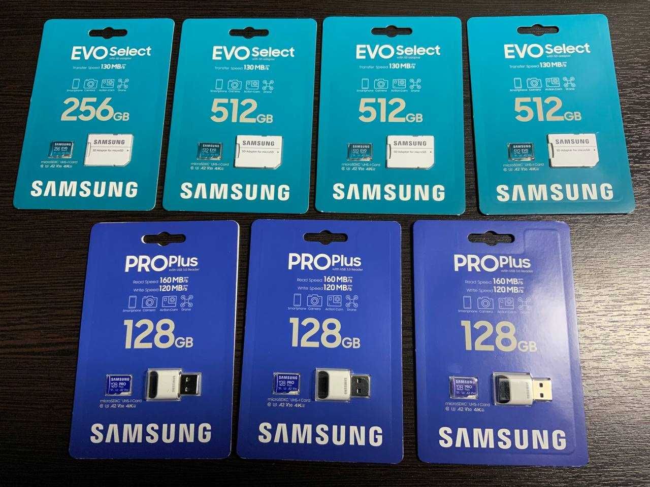 Карта памяти Samsung microSD 128/256/512 Gb (Made in Korea)