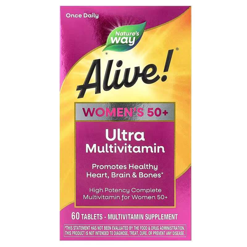 Alive!, ультрамультивитамины для женщин старше 50 лет. Multivitamin
