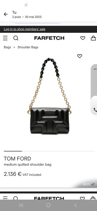 Geanta autentica din piele Tom Ford