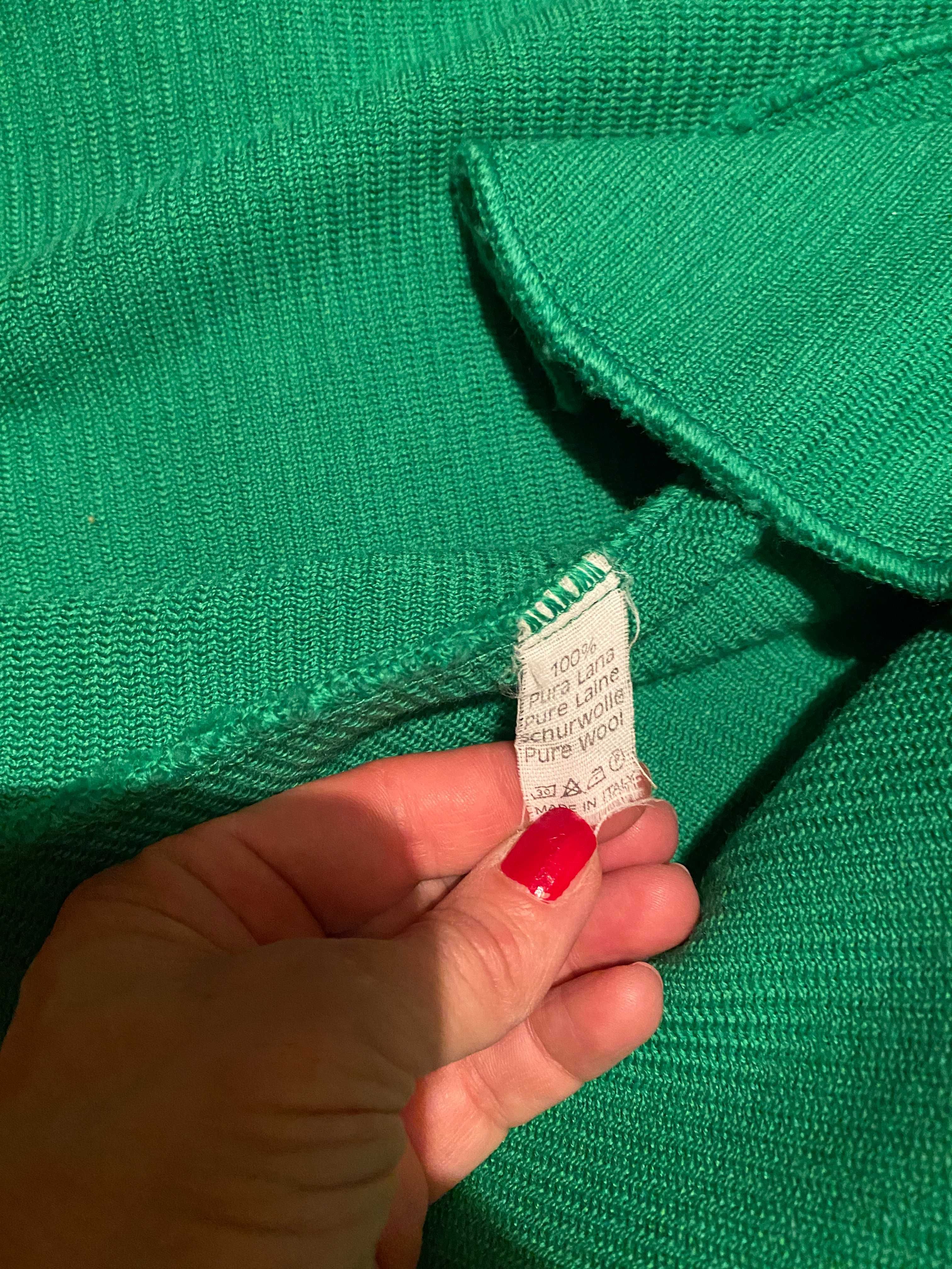 Jacheta elegamta, dama, culoare verde, 100%lana, marime L-XL-XXL