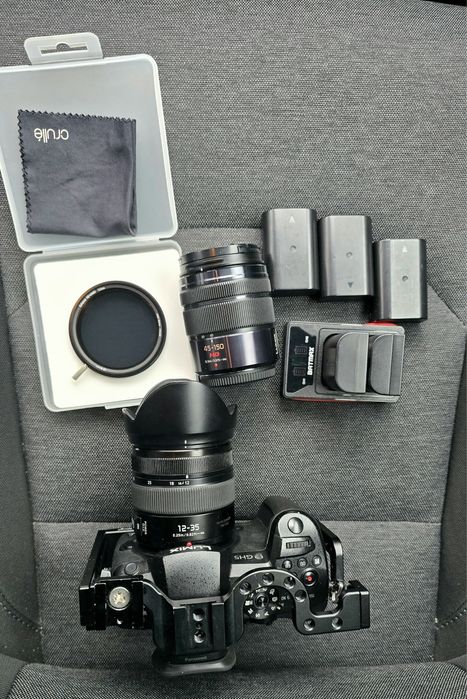 Panasonic Lumix GH5 obiectiv + 12-35 2.8 ii + 45-150