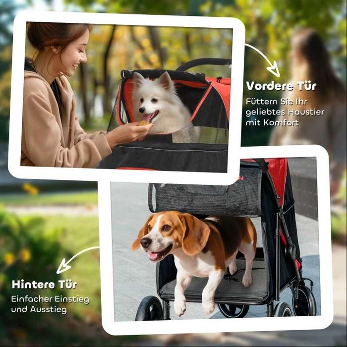 Сгъваема количка за кучета PawHut