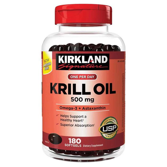 Омега-3 + фосфолипиды+ астаксантин Масло Kриля  Kirkland 180шт из США