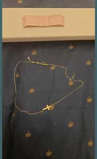 Lant din aur Tiffany 585 de 14k tip colier cu cruce