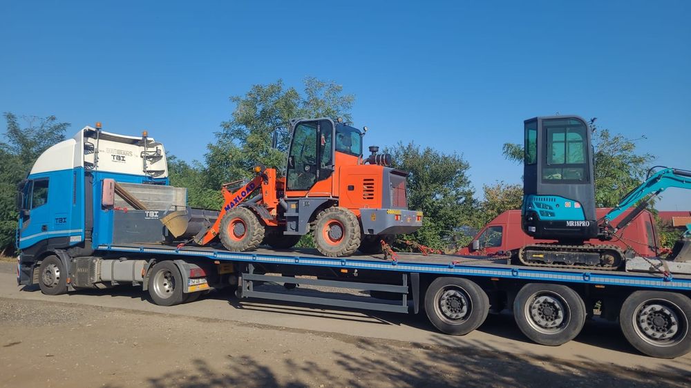 Transport Utilaje, trailer, transport, Macara