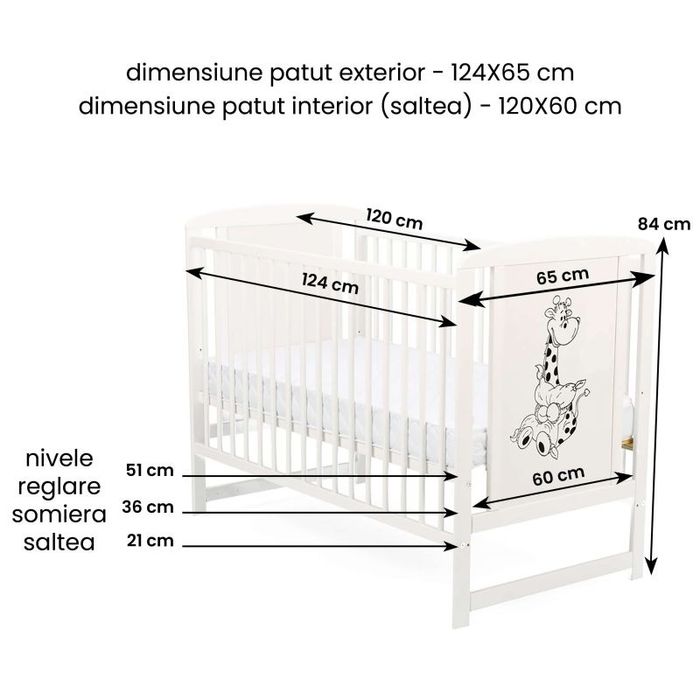 Patut reglabil bebelusi și protectie laterala textila