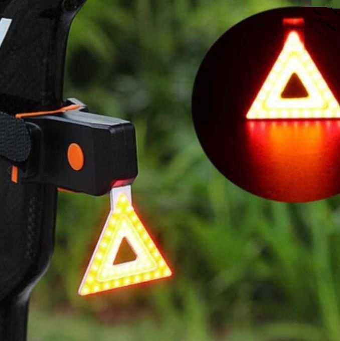 Stop LED COB triunghi superluminos USB bicicleta cursiera mtb