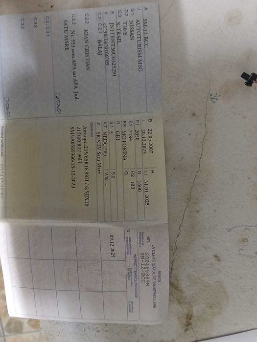 Vand nissan  X-trail An 2007 motor 22 disel