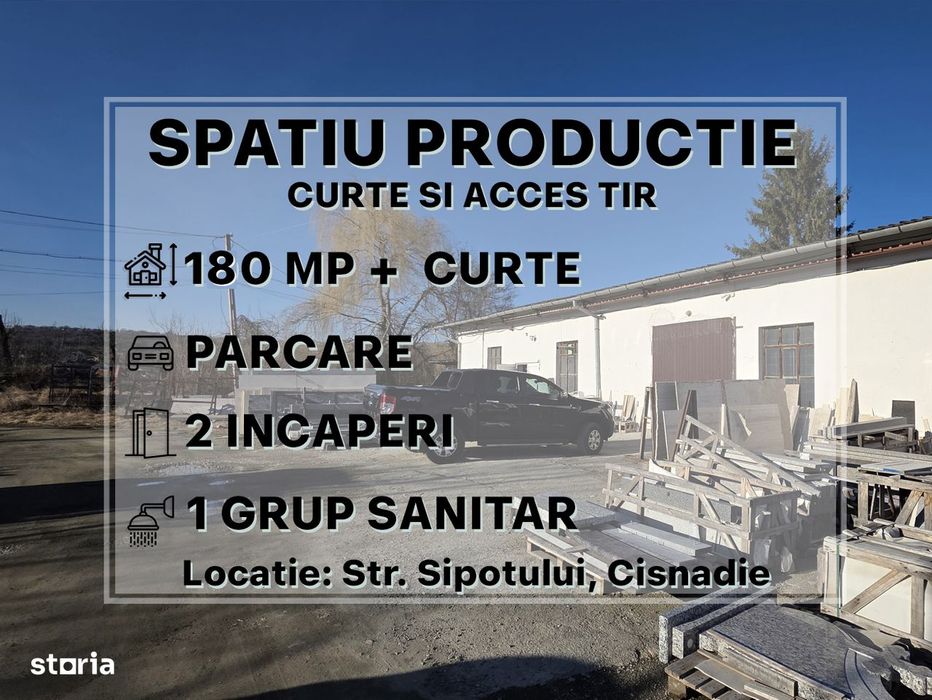 Spatiu Productie / Hala,180mp+curte, Acces Tir, Centru Cisandie |VIDEO