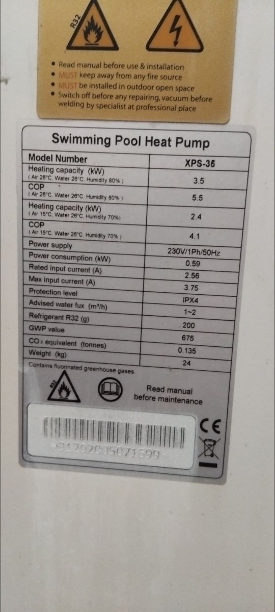 Термопомпа за басейн XPS 35