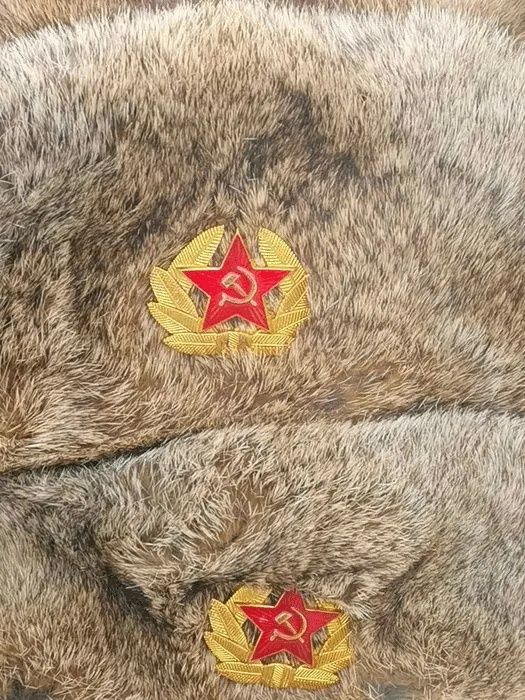 Руска зимна шапка ушанка. Заешка кожа. Естествен косъм