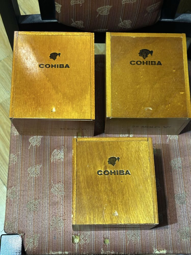 стари оригинални 3 кутий за пури cohiba