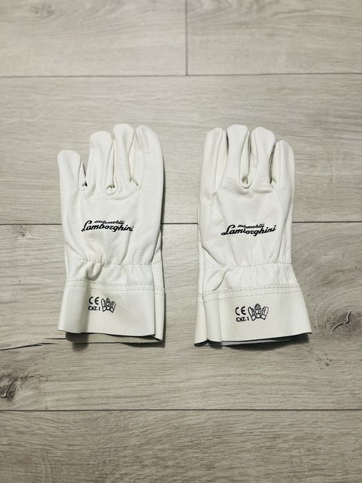 Оригинални снежно бяли кожени ръкавици за Lamborghini