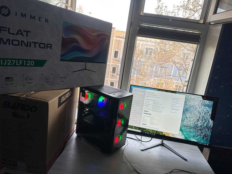 Игровой кейс с монитором 27 / RX 570 4gb / 16 GB DDR4 /512gb m2