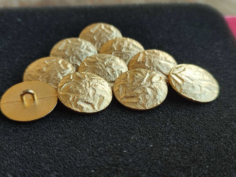 Set 10 Nasturi metalici aurii efect piatra aurie -TRANSPORT GRATUIT