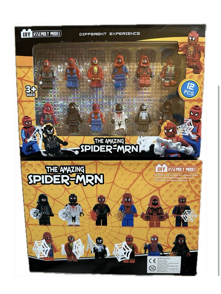 Set cu 12 figurine, stil lego, model Avenger, Spiderman, NOU