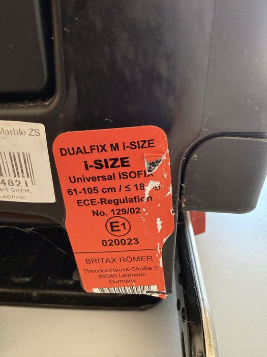 Scaun auto Britax Römer Dualfix M i-Size, 61–105 cm, ISOFIX