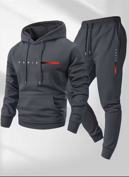 Комплект от 2 части за мъже – ежедневен суитчър с качулка.