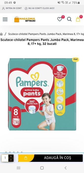 Pampers nr 8 32 buc