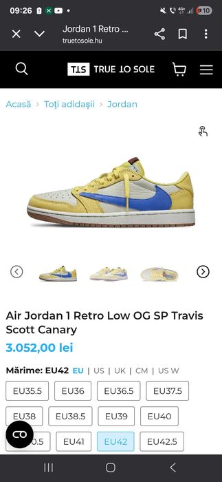 Traviss Scott X Air Jordan 1 CANARY