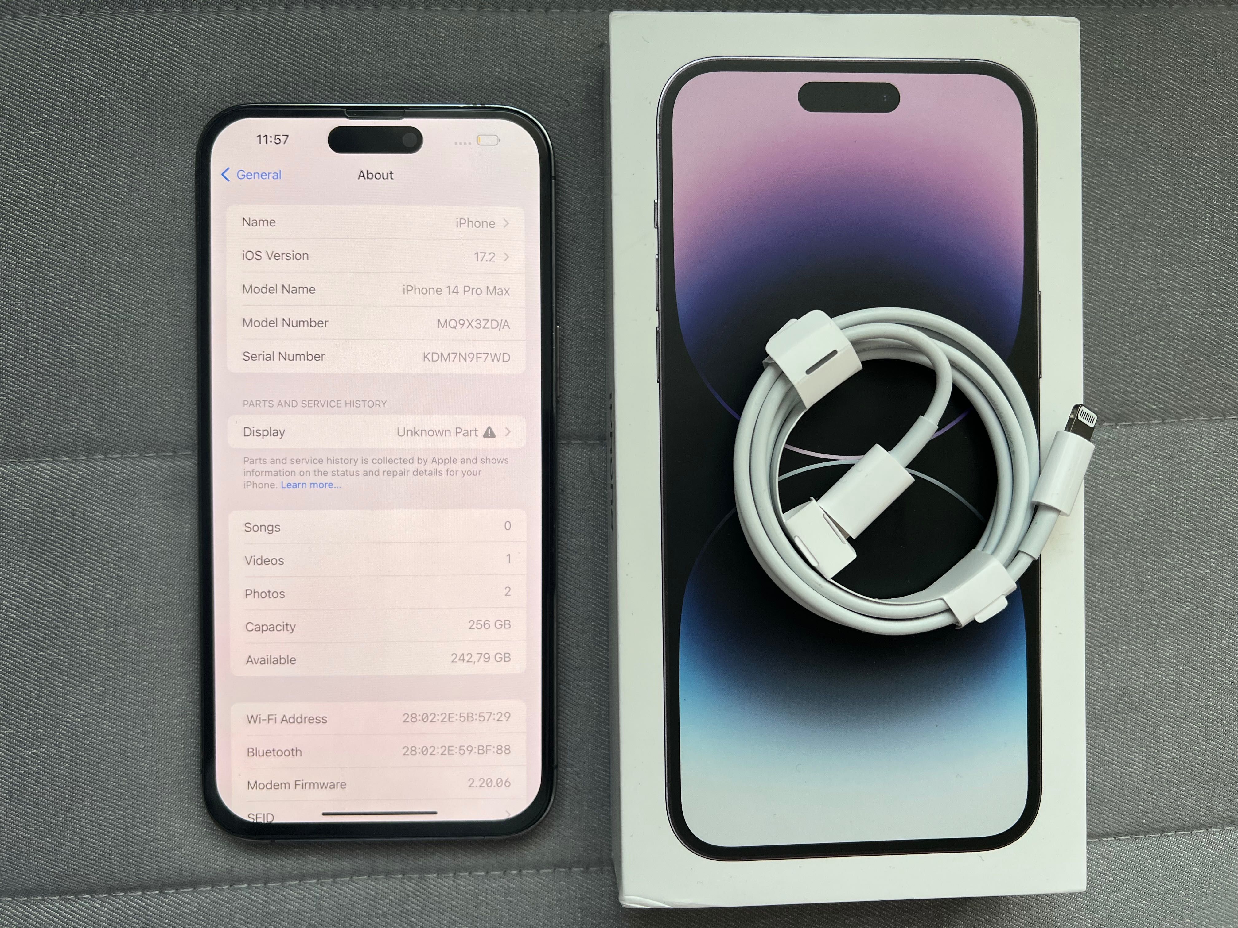IPHONE 14 PRO MAX 256gb 84% БАТЕРИЯ Пълен Комплект