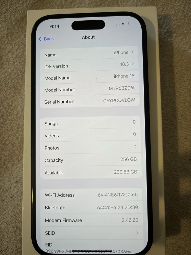 Apple Iphone 15 256gb black