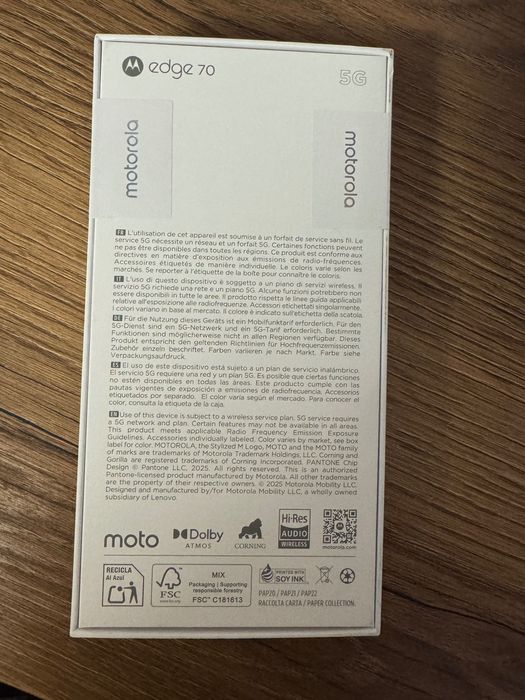 Telefon mobil Motorola edge 70, 12GB RAM, 512 GB, PANTONE Gadget Grey