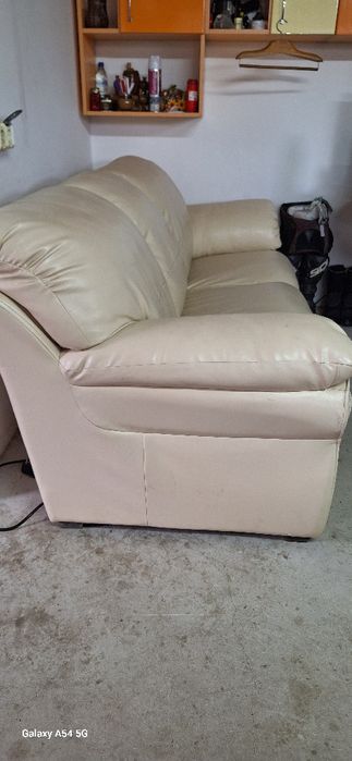 Canapea piele ecologica bej/crem