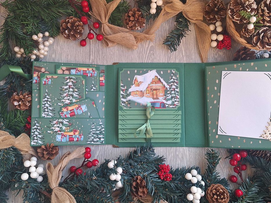 Скрапбук албум "Вълшебството на Коледа", ръчна изработка /52.29
