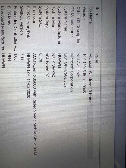 Laptop HUAWEI 475GDSO2