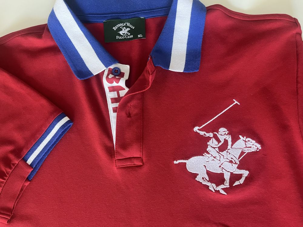 Тениска с яка и копчета Beverly Hills Polo Club  Red