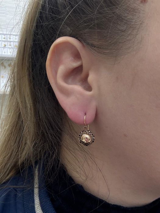 Cercei vechi din aur14k model evreiesc