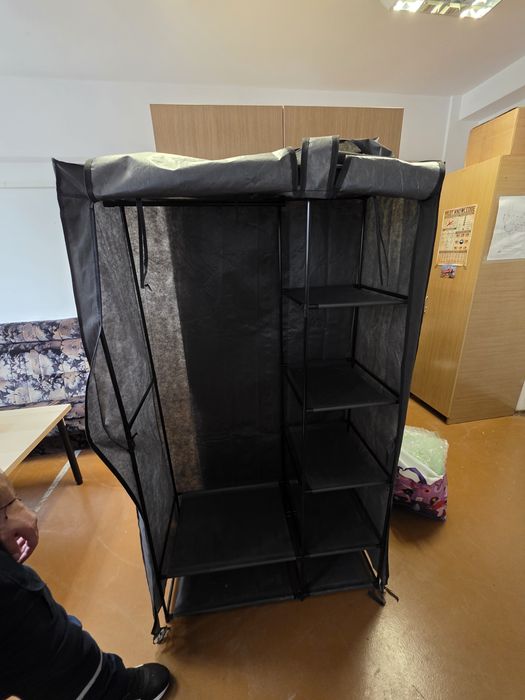 Dulap textil GN cu 2 fermoare, pentru depozitare haine, 5 polite