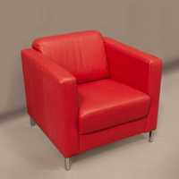 Червено кресло от естествена кожа