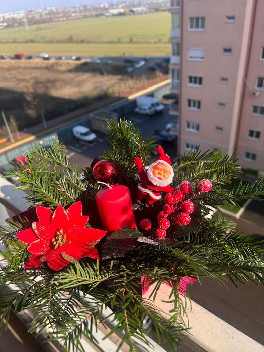 Ornament din crengi de brad natural pentru Craciun