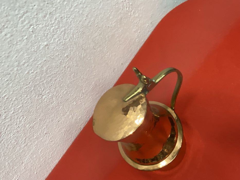 Медна кана с месингова дръжка Англия 1900 1930 декоративна