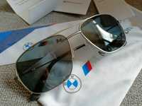 Слънчеви очила BMW Motorsport, сребристи, авиатор, поляризация