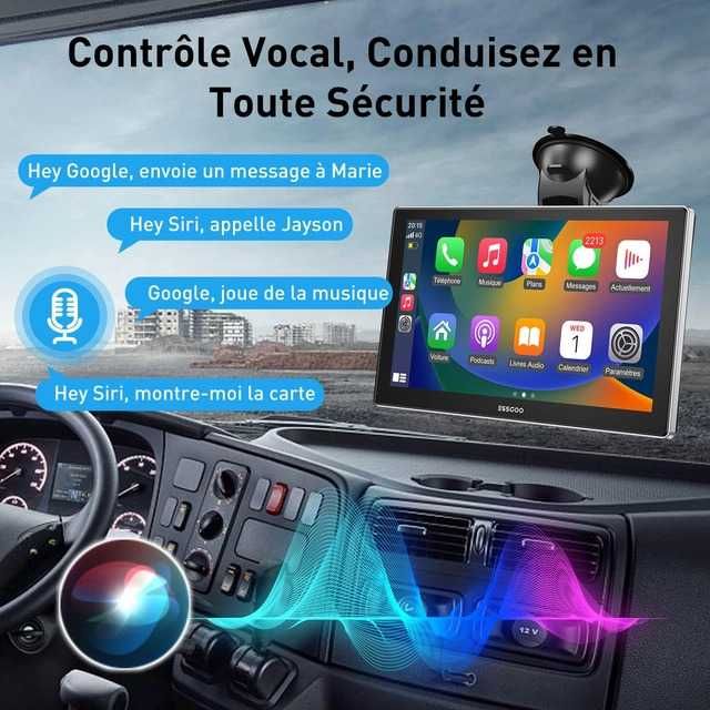 ESSGOO Apple CarPlay & Android Auto с 9-инчов IPS дисплей