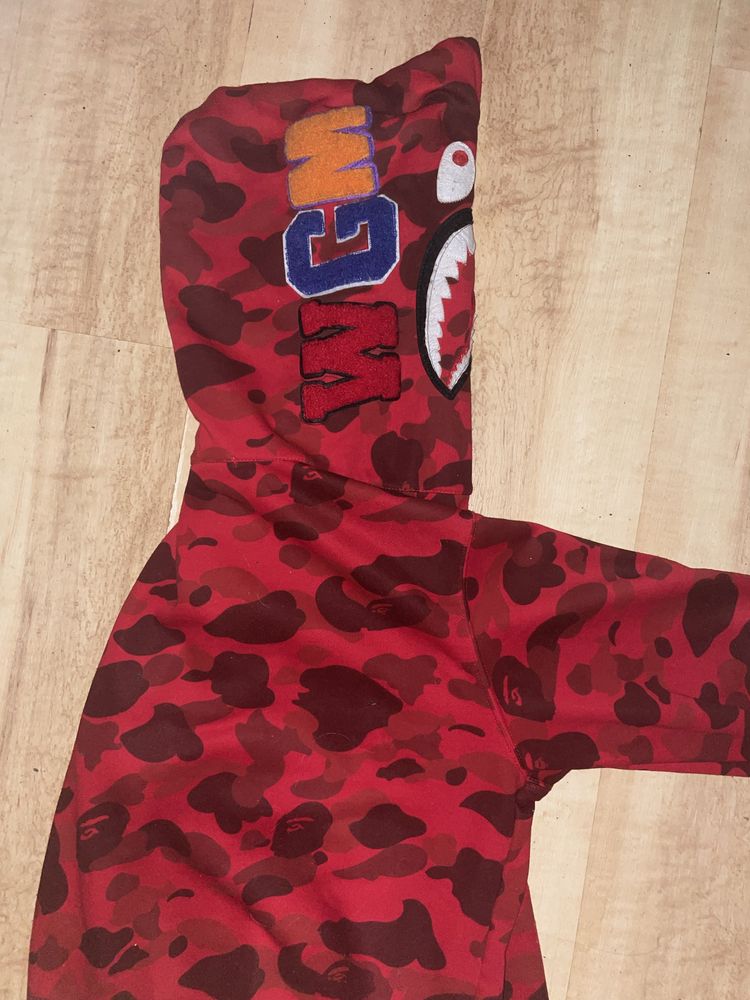 BAPE Shark Camo red hoodie
