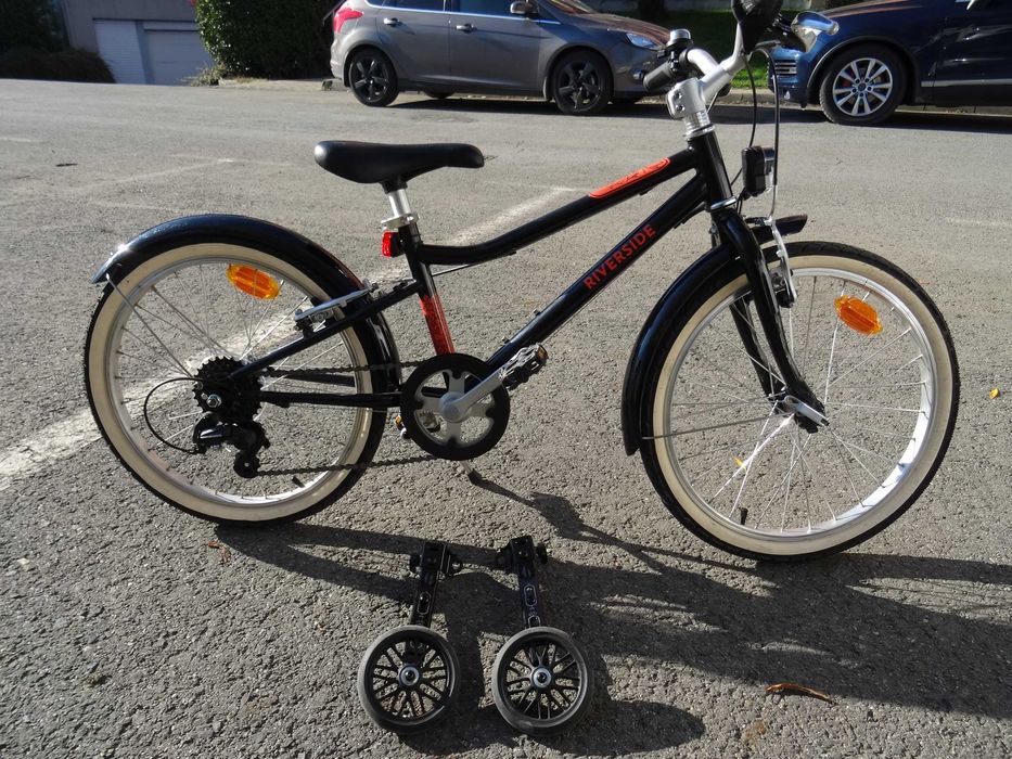 Bicicletă Copii 20", Riverside 500, 6-9ani cu Roți Ajutătoare