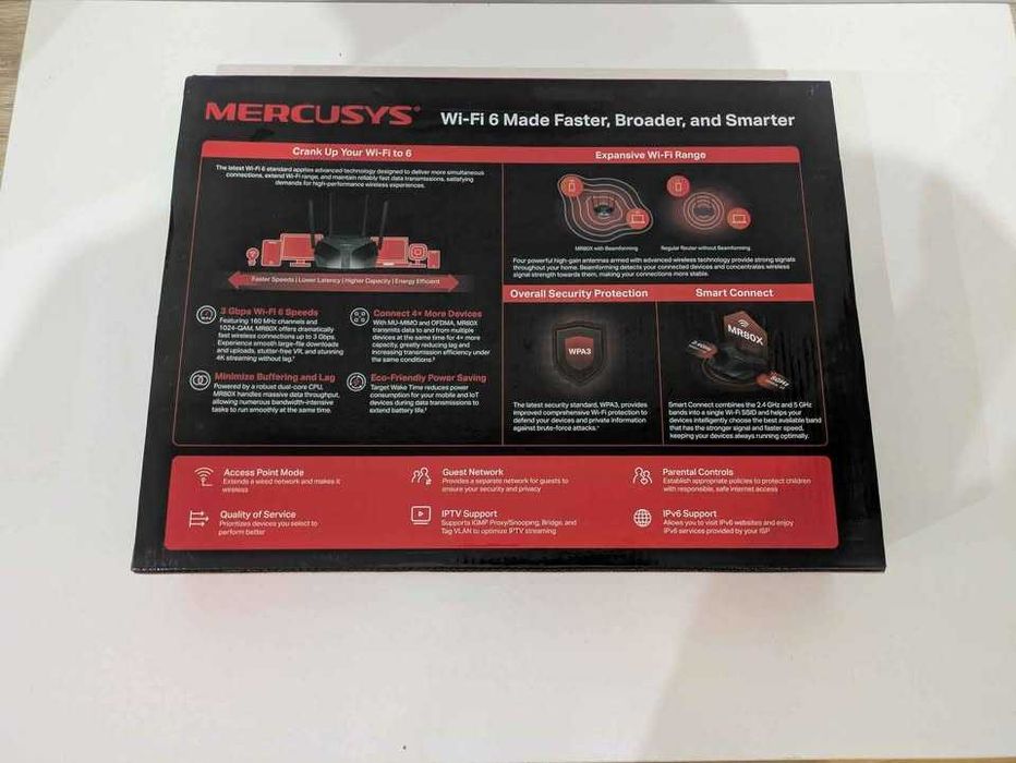 Router wireless Mercusys MR80X, AX3000, Wi-Fi 6
