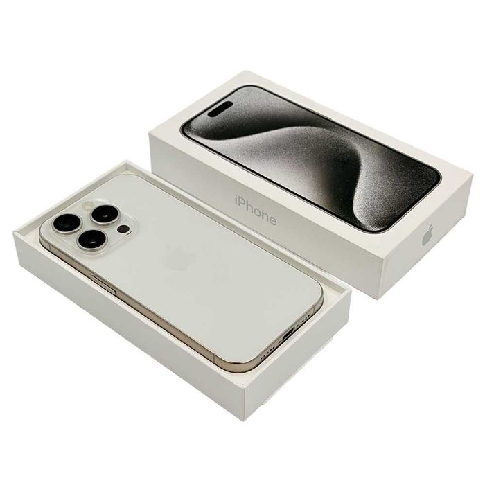 Magazin apple iPhone 15 pro 128gb white titanium excelent garantie