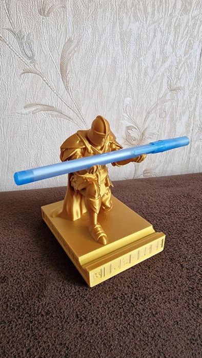 3д златен  рицар поставка химикал бюро декорация/3d print gold  knight