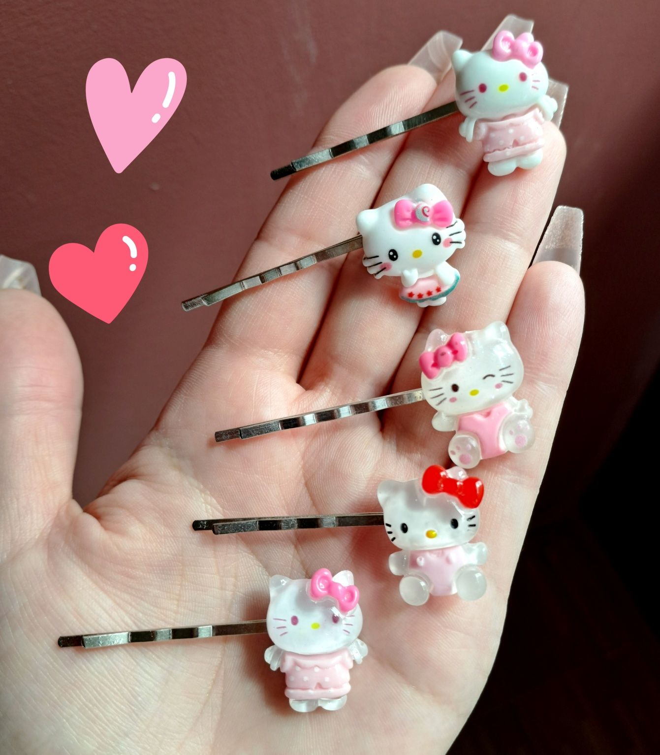 Set agrafe pt păr Hello kitty set clame Hello kitty