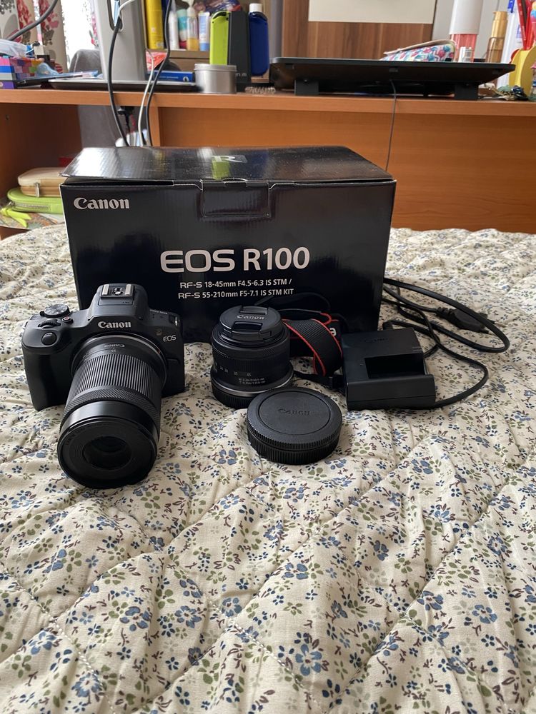 Canon EOS R100 с RF-S 18-45mm и RF-S 55-210mm | Гаранция до 12.2025 г.